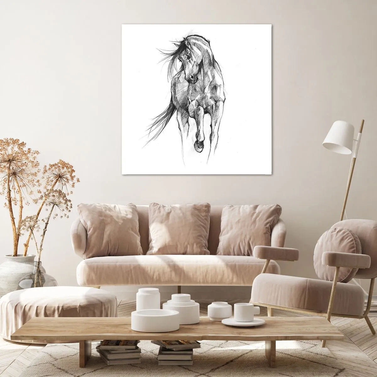 Bild auf Leinwand - Leinwandbild - Im anmutigen Trab - 60x60 cm