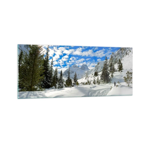 Glasbild - Bild auf glas - Im Schnee und in der Sonne - 100x40 cm