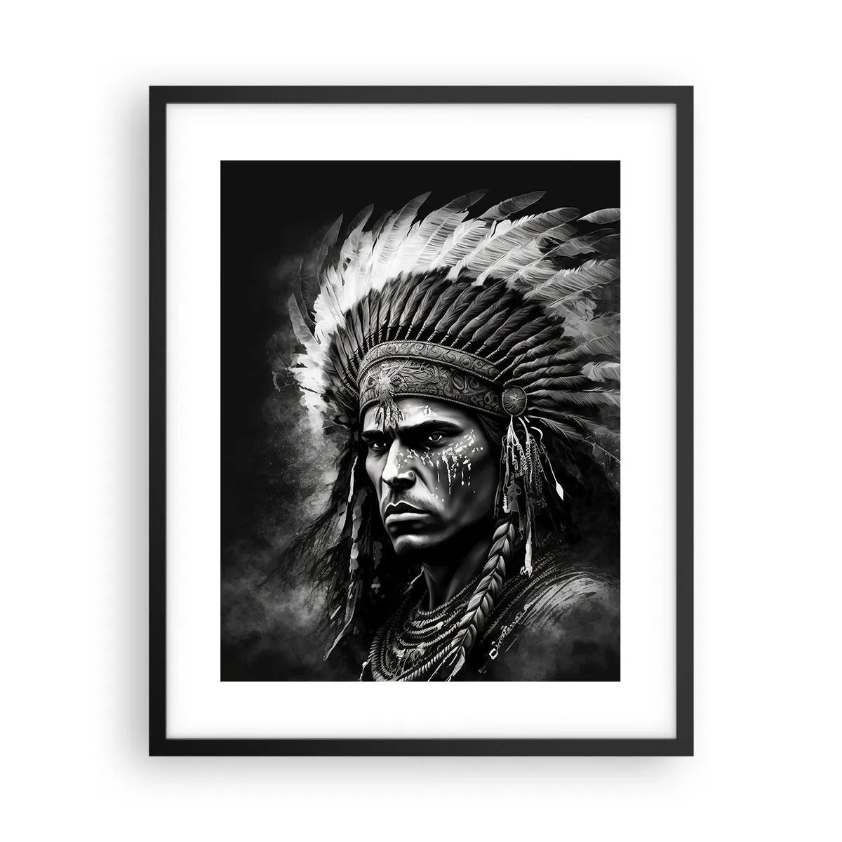 Poster in einem schwarzem Rahmen - Anführer und Krieger - 40x50 cm