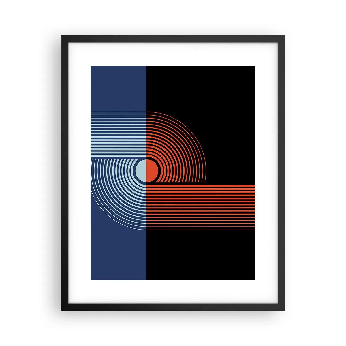 Poster in einem schwarzem Rahmen - In einer geometrischen Umarmung - 40x50 cm