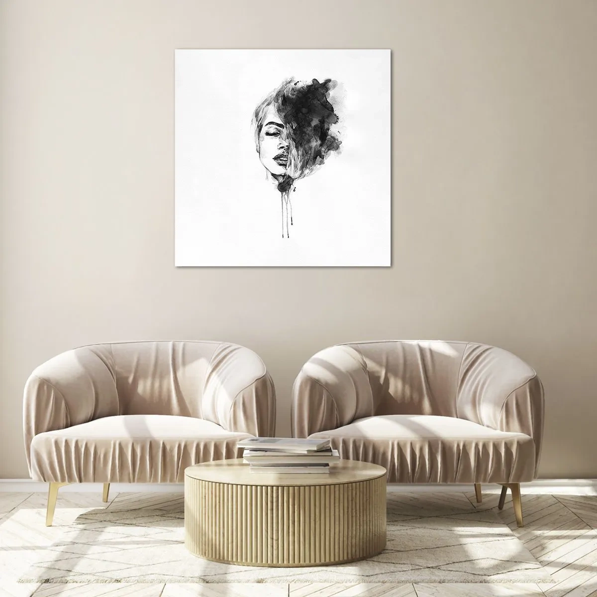 Glasbild - Bild auf glas - Wovon träumt das Mädchen - 50x50 cm