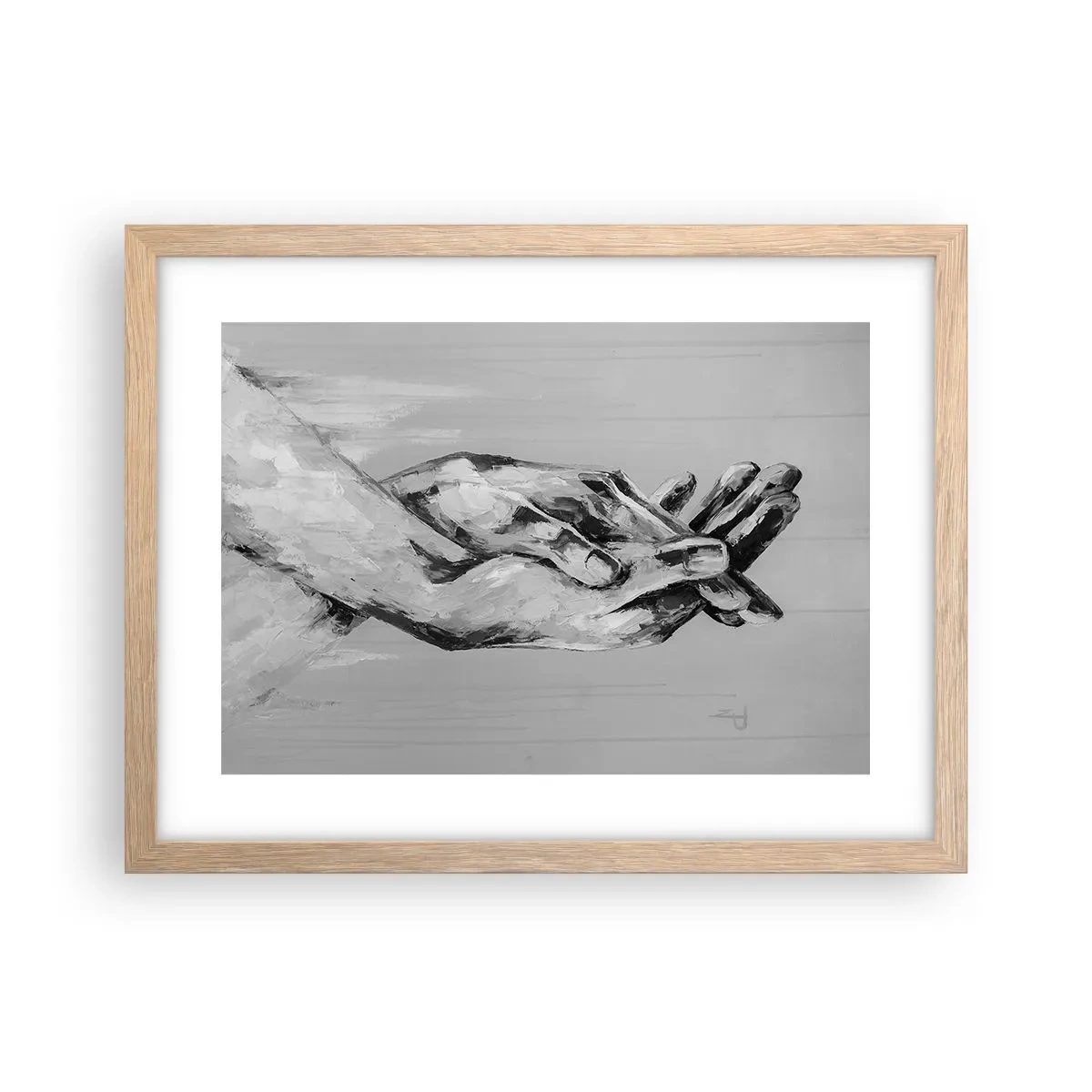 Poster in einem Rahmen aus heller Eiche - Anfang… - 40x30 cm