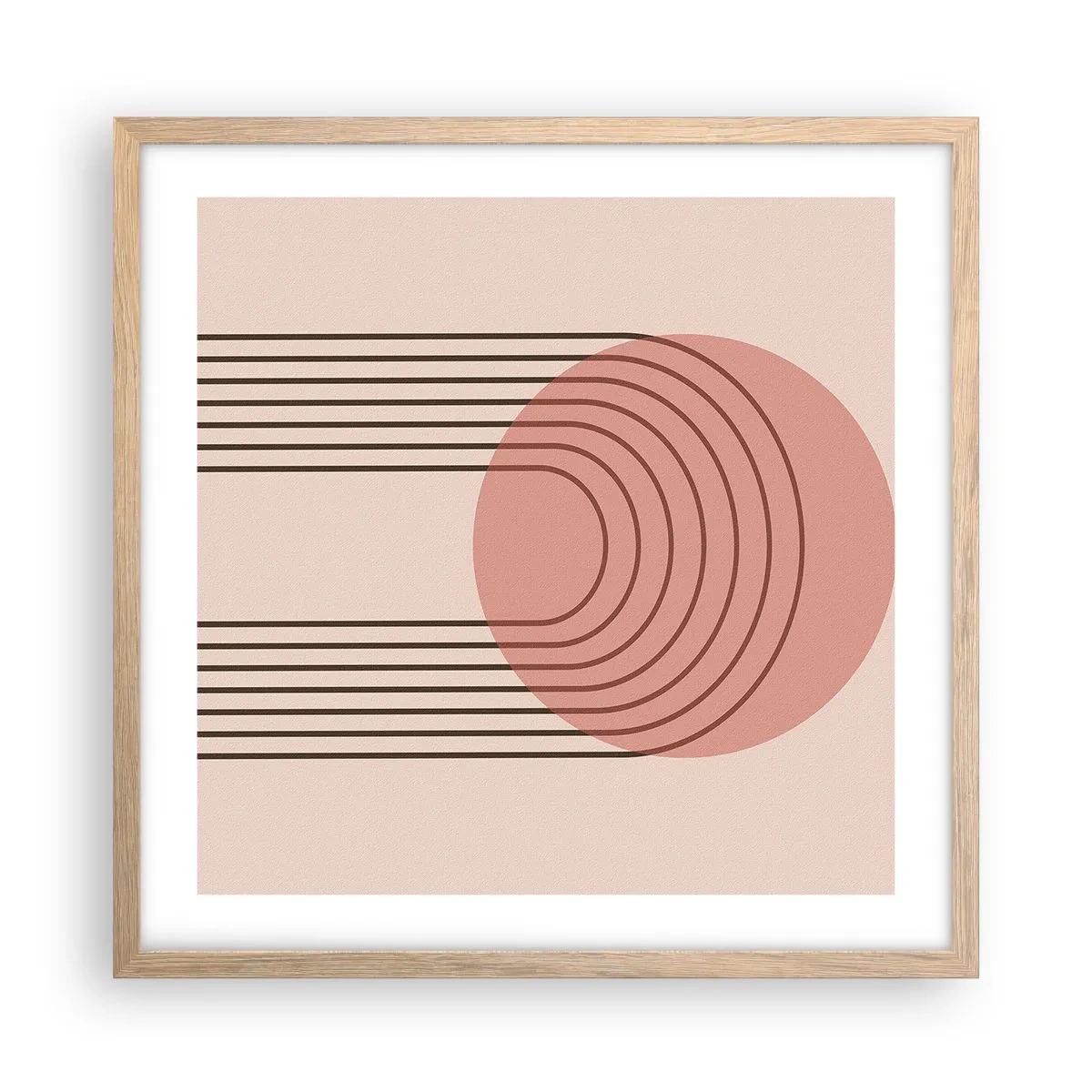 Poster in einem Rahmen aus heller Eiche - Unwiderstehliche Anziehungskraft - 50x50 cm