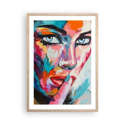 Poster in einem Rahmen aus heller Eiche - Unser erstes Geheimnis - 50x70 cm