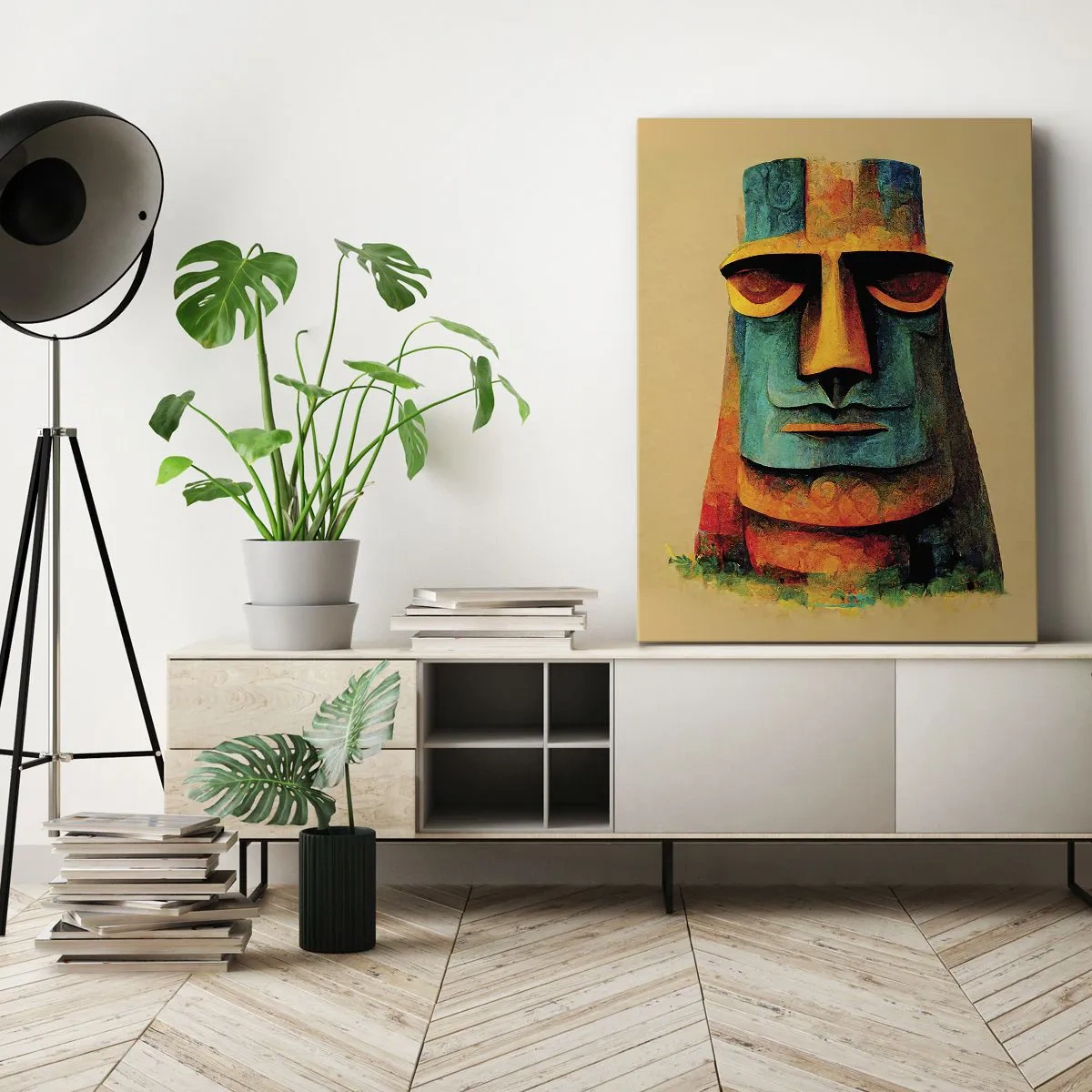 Bild auf Leinwand - Leinwandbild - Statuenhaft und sympathisch - 55x100 cm