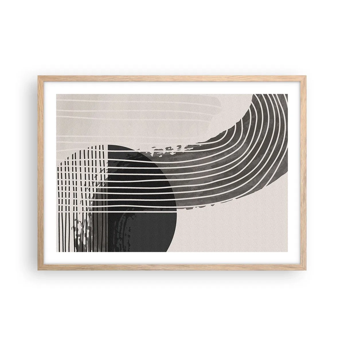 Poster in einem Rahmen aus heller Eiche - Hin und zurück - 70x50 cm