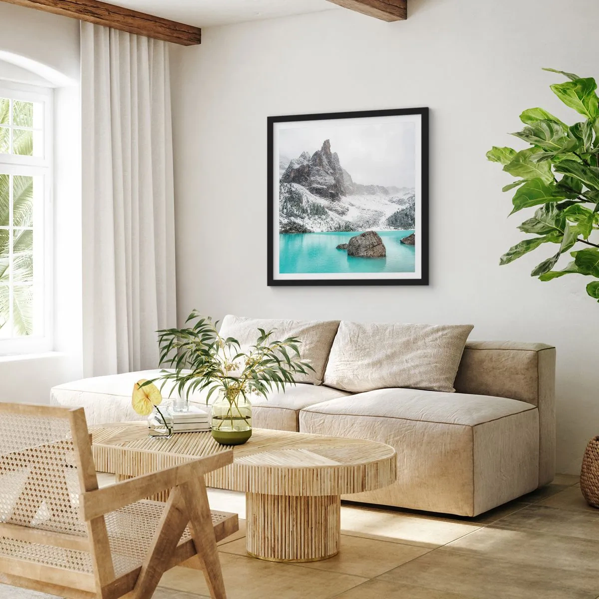 Poster in einem schwarzem Rahmen - Auf der Hut - 50x50 cm