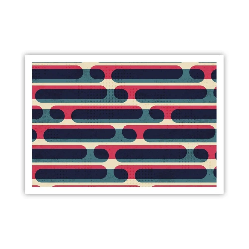 Poster - Geometrisches Retro-Muster mit Pastellfarben - 100x70cm - In die Tiefe und vorwärts - Moderne Wanddekoration für Wohnzimmer und Schlafzimmer ARTTOR