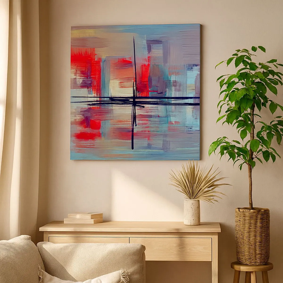 Bild auf Leinwand - Leinwandbild - Landschaft in einer unbekannten Dimension - 30x30 cm