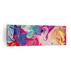 Bild auf Leinwand - Leinwandbild - Eine abstrakte Komposition mit lebendigen, wirbelnden Farben und einer dynamischen Struktur. - 160x50cm - Die Geburt der Farben - Moderne Wanddekoration für Wohnzimmer und Schlafzimmer ARTTOR