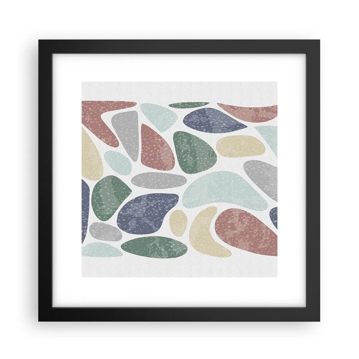 Poster in einem schwarzem Rahmen - Mosaik aus pulverförmigen Farben - 30x30 cm