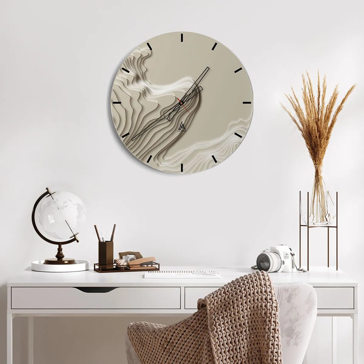 Wanduhr - Glasuhr - Topographie der Kunst - 40x40 cm