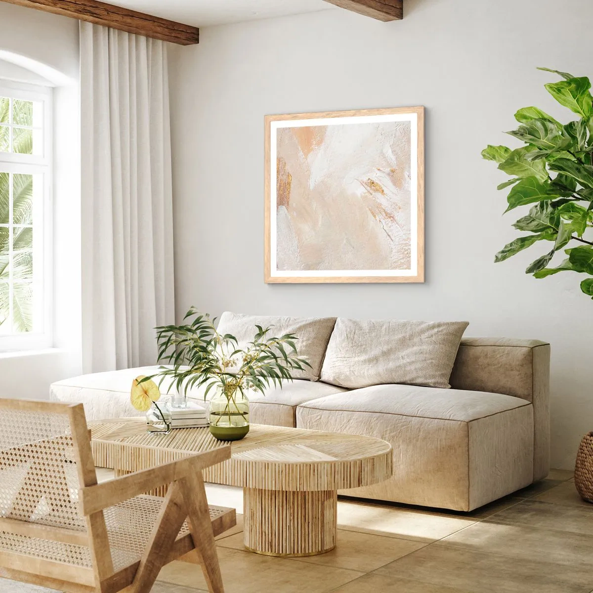 Poster in einem Rahmen aus heller Eiche - Pastellkomposition - 60x60 cm