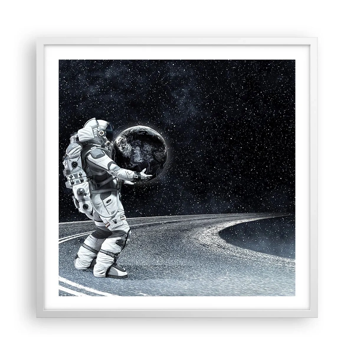 Poster in einem weißen Rahmen - Auf der Milchstraße - 60x60 cm