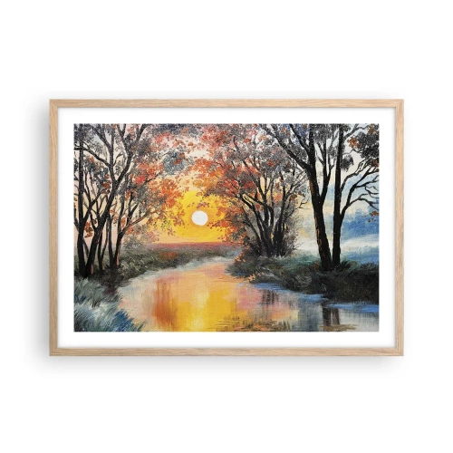 Poster in einem Rahmen aus heller Eiche - Herbststimmung - 70x50 cm