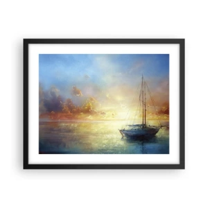 Poster in einem schwarzem Rahmen - In einer goldenen Bucht - 50x40 cm