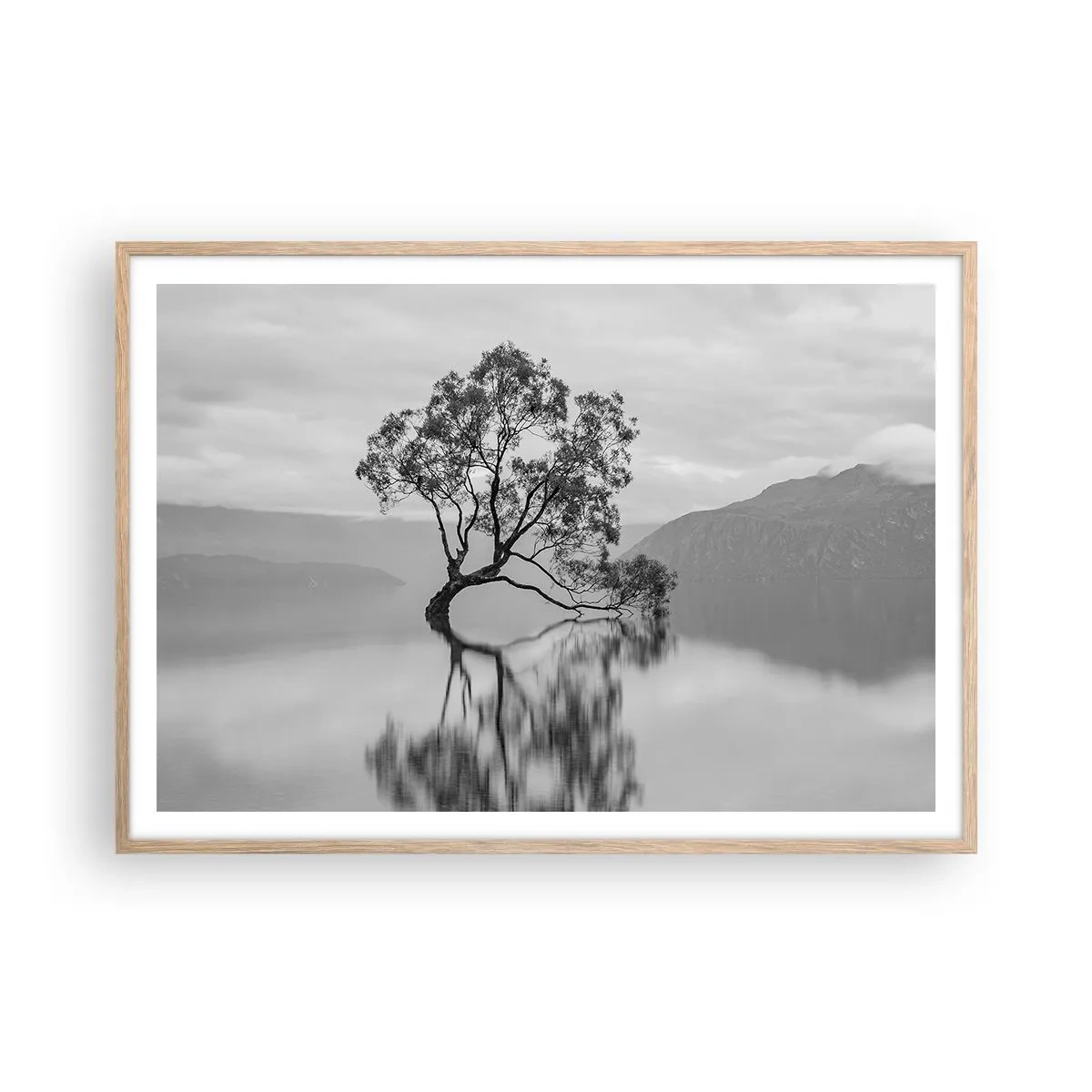 Poster in einem Rahmen aus heller Eiche - Es gibt so ein Land - 100x70 cm