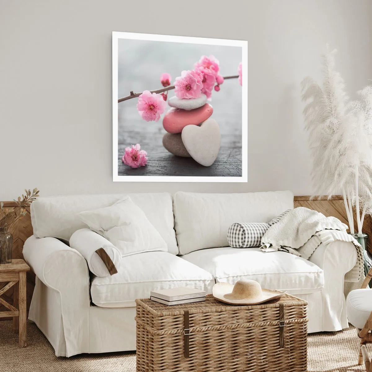 Poster - Glückseligkeit mit einer Kirschblüte - 50x50 cm