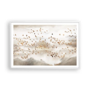 Poster in einem weißen Rahmen - Es ist schon die Zeit… - 91x61 cm