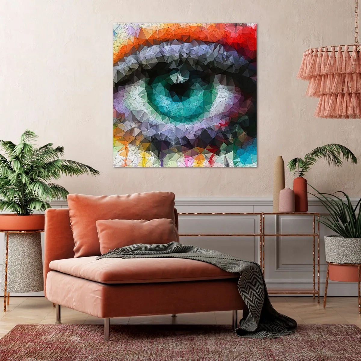 Bild auf Leinwand - Leinwandbild - Kristallines Leuchten der Augen - 70x70 cm
