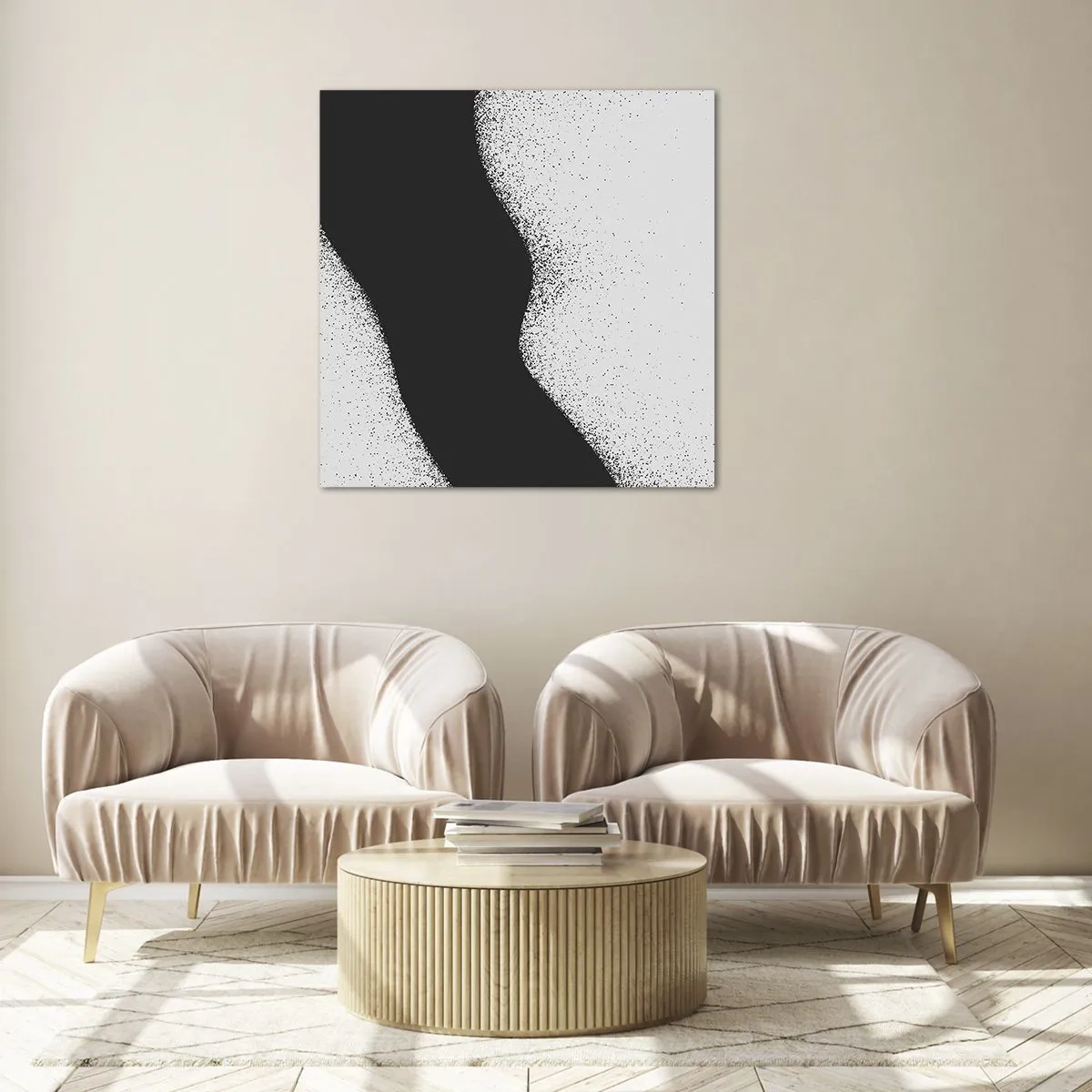 Glasbild - Bild auf glas - Flüssiges Gleichgewicht - 60x60 cm