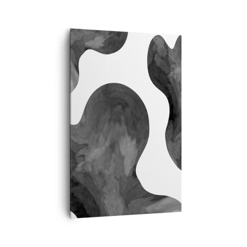 Bild auf Leinwand - Leinwandbild - Abstraktes Muster in Grau- und Weißtönen - 80x120cm - Milchstraße - Moderne Wanddekoration für Wohnzimmer und Schlafzimmer ARTTOR