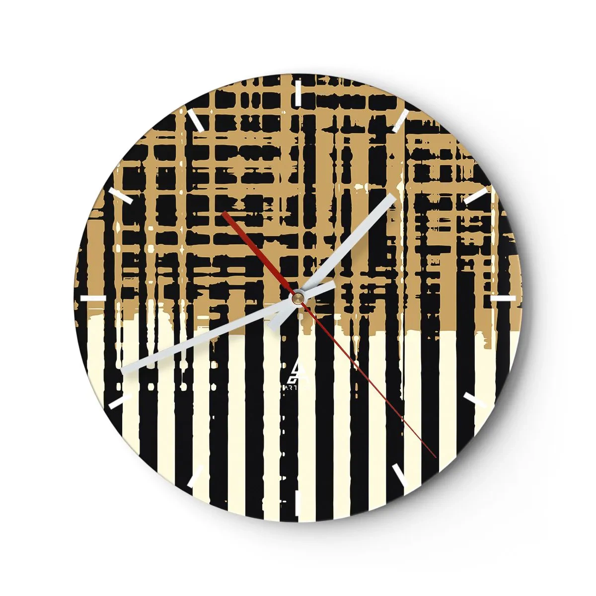 Wanduhr - Glasuhr - Architektonische Abstraktion - 40x40 cm