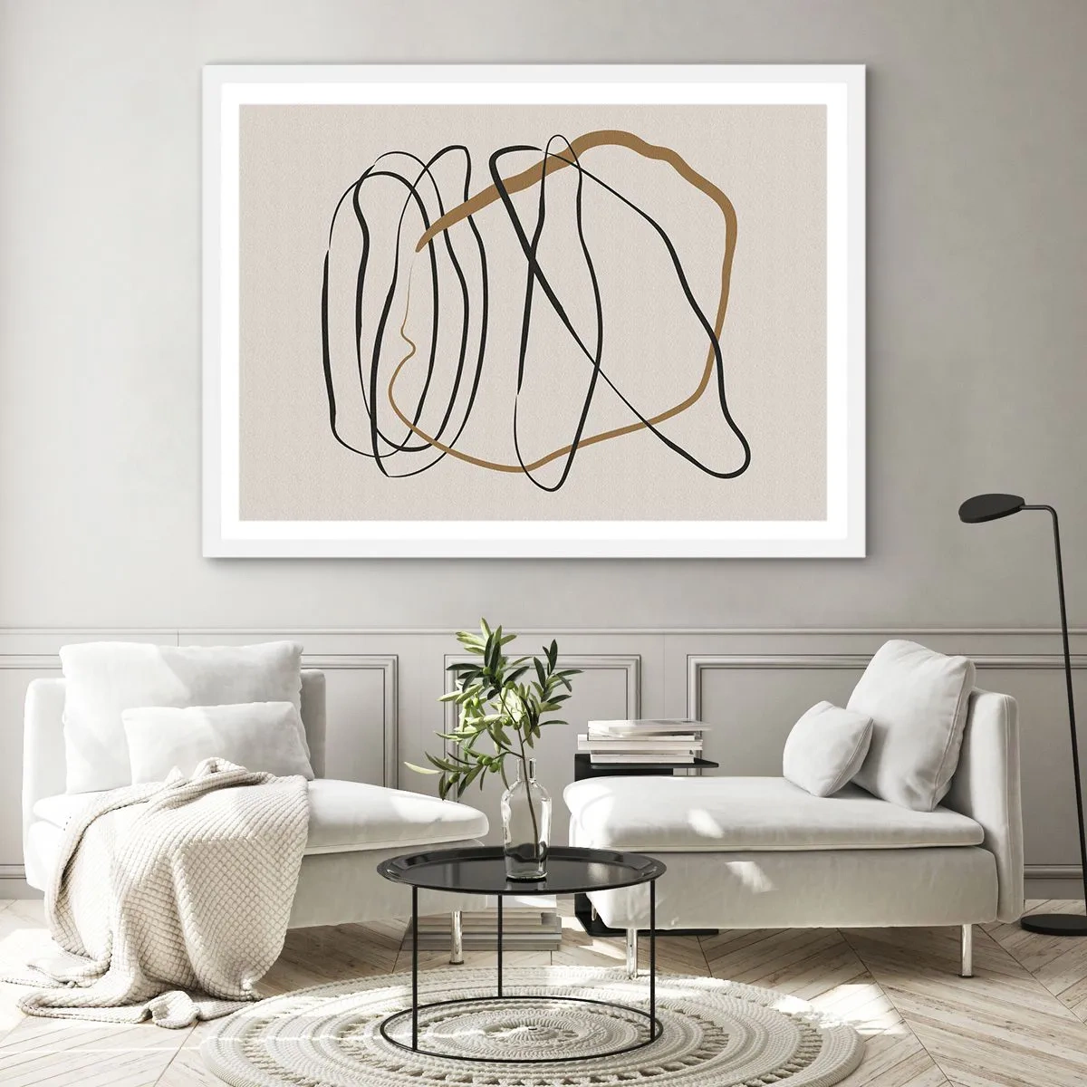 Poster in einem weißen Rahmen - Komposition – Looptanz - 100x70 cm