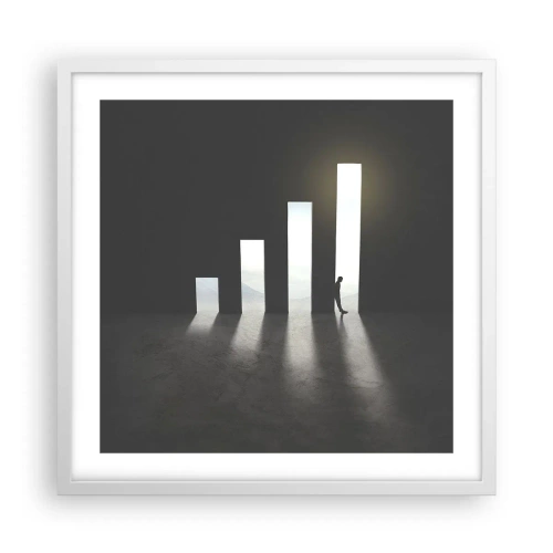 Poster in einem weißen Rahmen - Erfolg – Impression - 50x50 cm