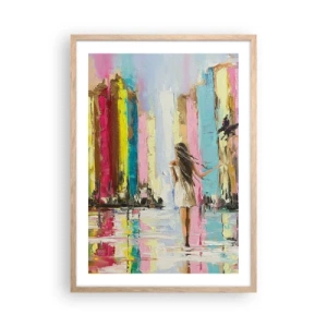 Poster in einem Rahmen aus heller Eiche - Folge mir - 50x70 cm