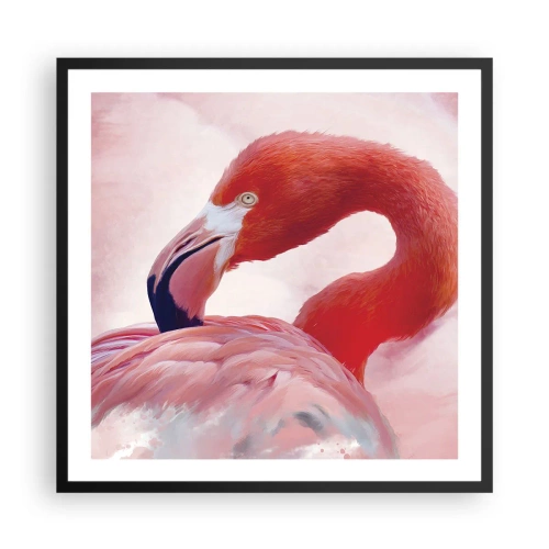 Poster in einem schwarzem Rahmen - Vogel Schönheit - 60x60 cm