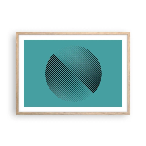 Poster in einem Rahmen aus heller Eiche - Kreis – eine geometrische Variante - 70x50 cm