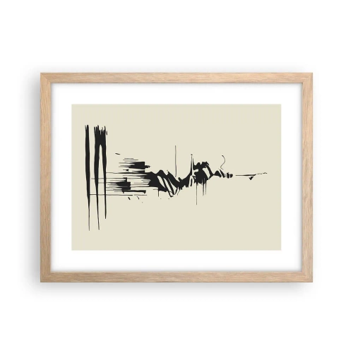 Poster in einem Rahmen aus heller Eiche - Hastige Abstraktion - 40x30 cm