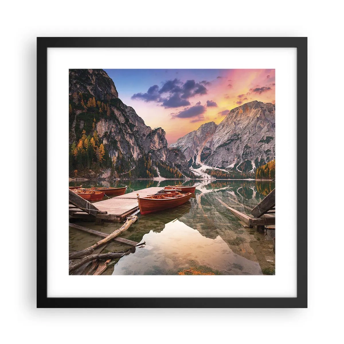 Poster in einem schwarzem Rahmen - Versprechen des Tages - 40x40 cm