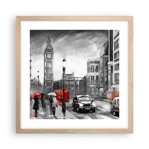 Poster in einem Rahmen aus heller Eiche - Gar keine graue Stadt - 40x40 cm