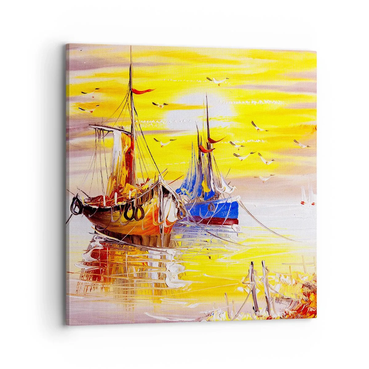Bild auf Leinwand - Leinwandbild - Eine wohlverdiente Pause im Hafen - 70x70 cm