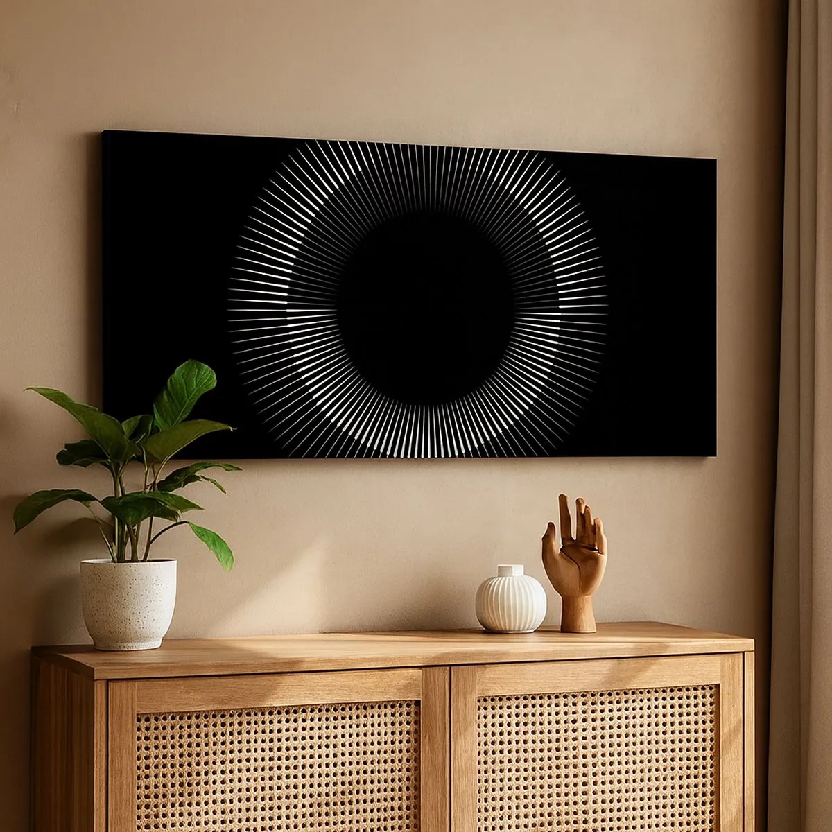 Bild auf Leinwand - Leinwandbild - Schwarze Sonne - 100x40 cm