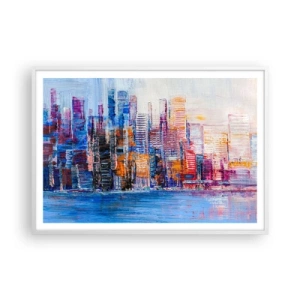 Poster in einem weißen Rahmen - Fröhliche Metropole - 100x70 cm