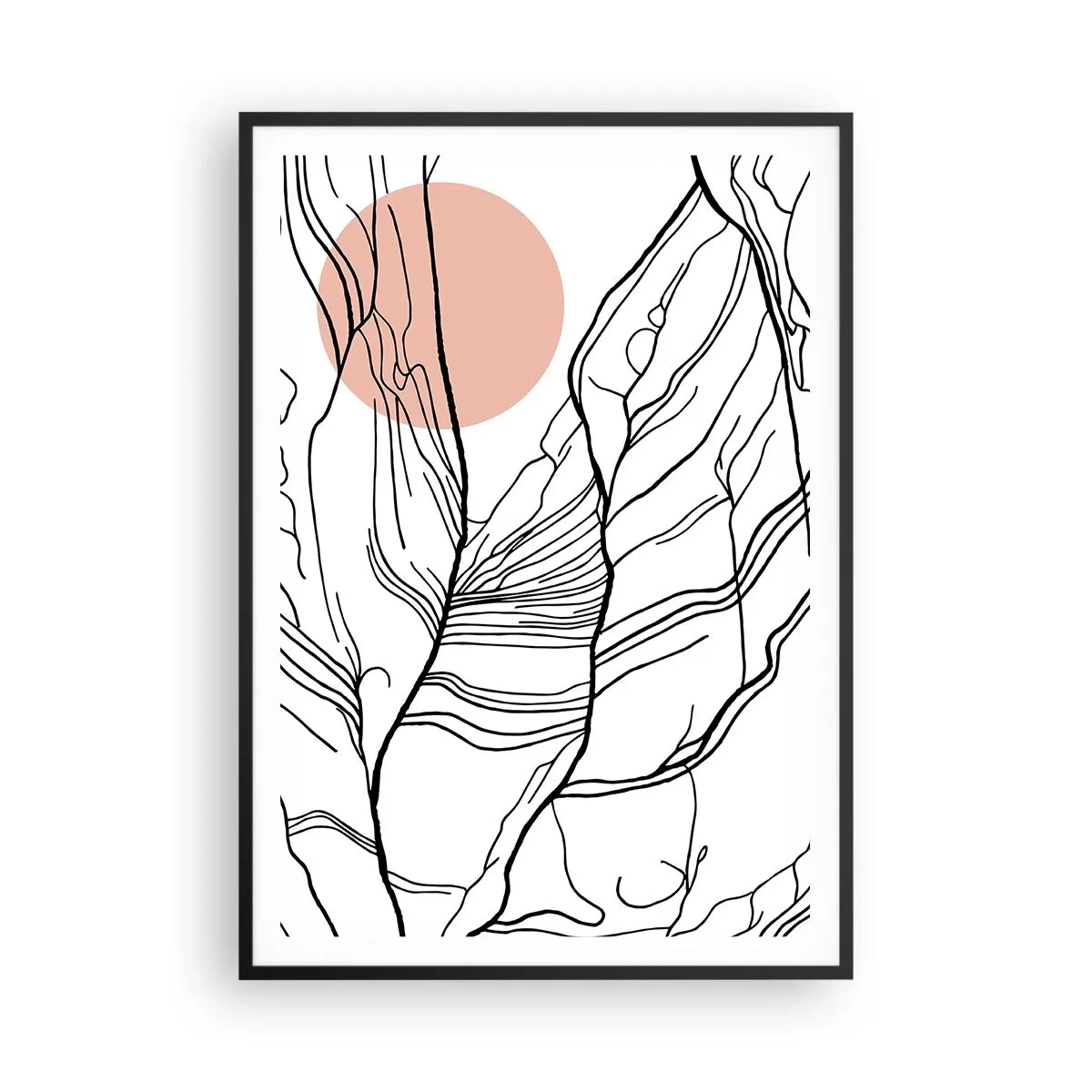 Poster in einem schwarzem Rahmen - In einem Netz aus Zweigen - 70x100 cm