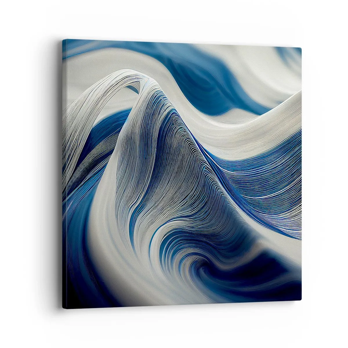 Bild auf Leinwand - Leinwandbild - Fließfähigkeit von Blau und Weiß - 40x40 cm