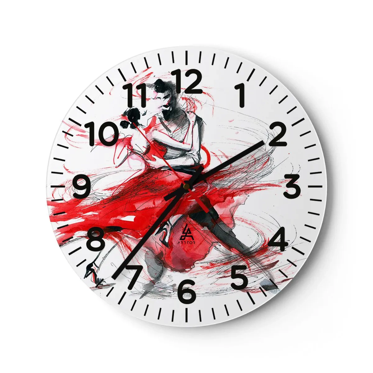 Wanduhr - Glasuhr - Tango – der Rhythmus der Leidenschaft - 40x40 cm