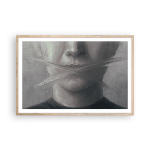 Poster in einem Rahmen aus heller Eiche - Ohne ein Wort - 91x61 cm