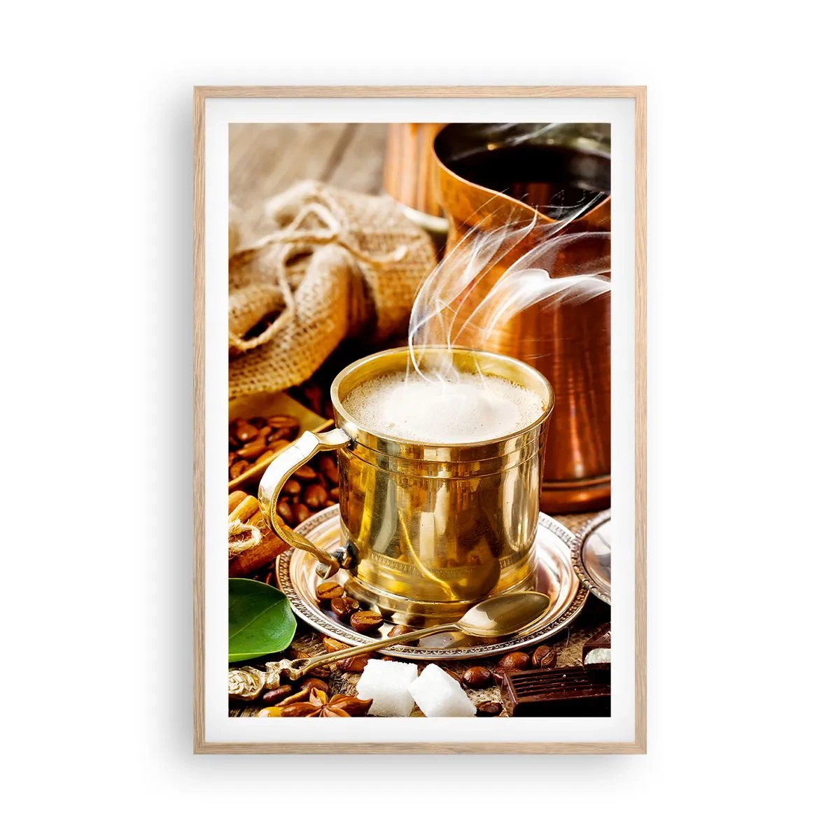 Poster in einem Rahmen aus heller Eiche - Schönen Tag noch! - 61x91 cm