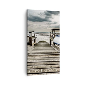 Bild auf Leinwand - Leinwandbild - Mitternachtsstrand - 55x100 cm