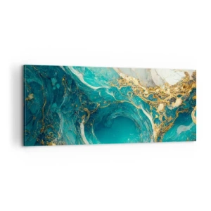 Bild auf Leinwand - Leinwandbild - Komposition mit Goldadern - 100x40 cm