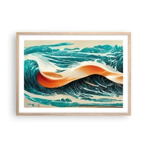 Poster in einem Rahmen aus heller Eiche - Traum eines Surfers - 70x50 cm