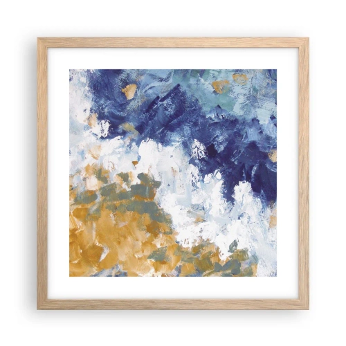 Poster in einem Rahmen aus heller Eiche - Tanz der Naturelemente - 40x40 cm