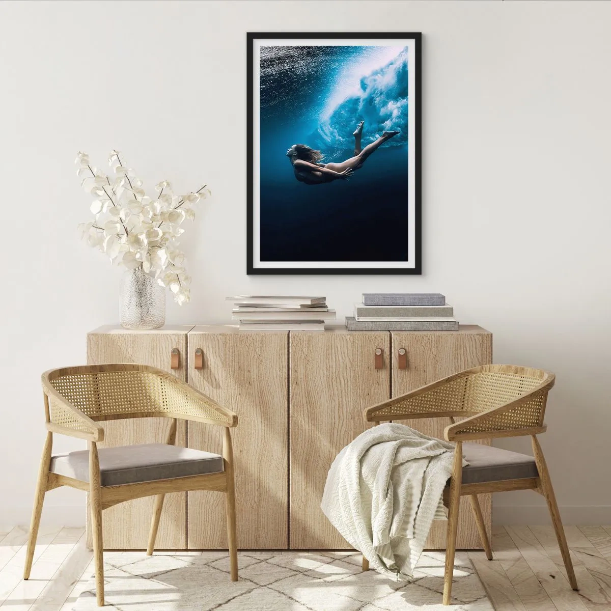 Poster in einem schwarzem Rahmen - Moderne Meerjungfrau - 70x100 cm