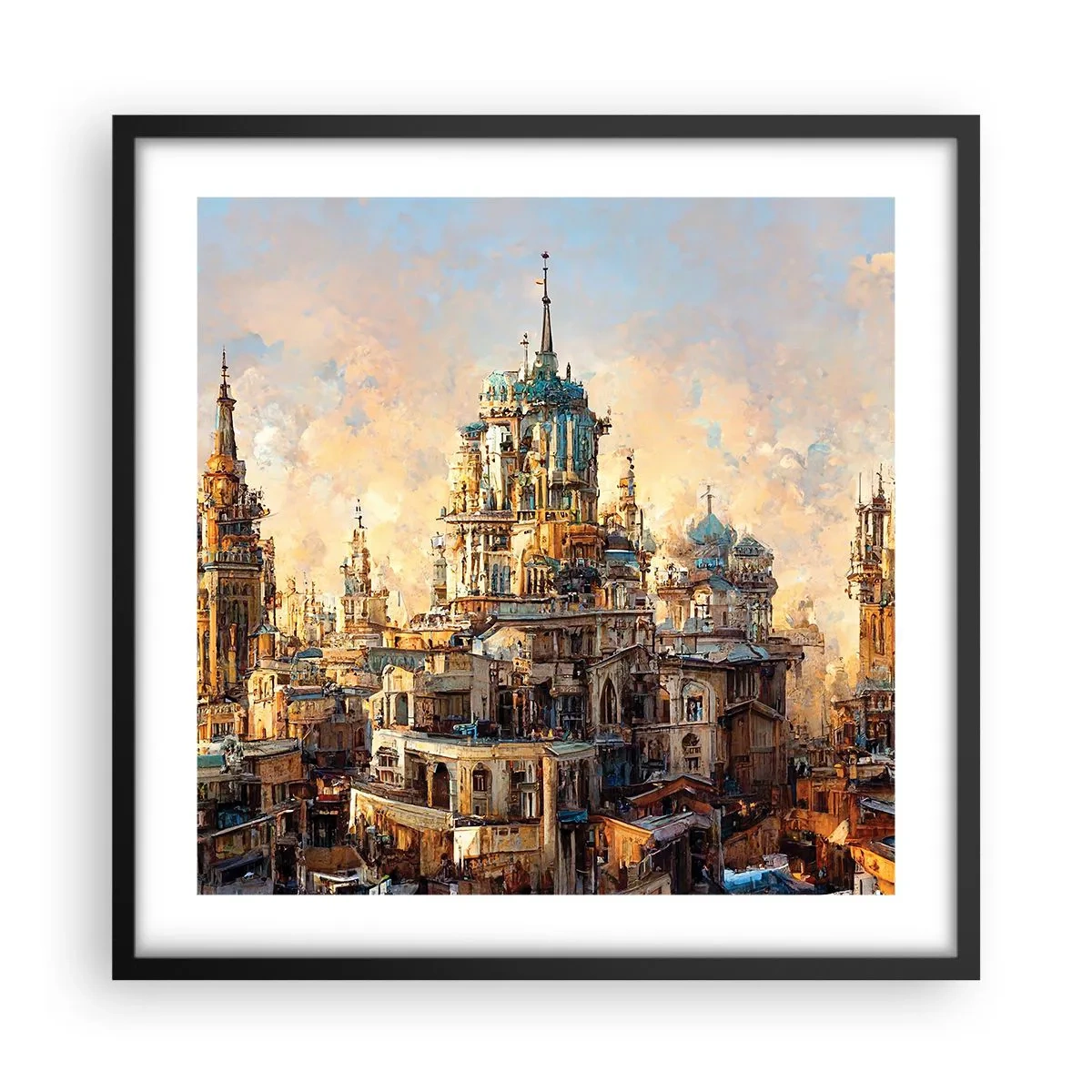 Poster in einem schwarzem Rahmen - Stadt der Städte - 50x50 cm