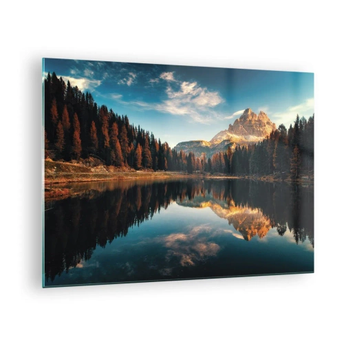 Glasbild - Bild auf glas - Doppellandschaft - 70x50cm - Doppelte Landschaft - Moderne Wanddekoration für Wohnzimmer und Schlafzimmer ARTTOR